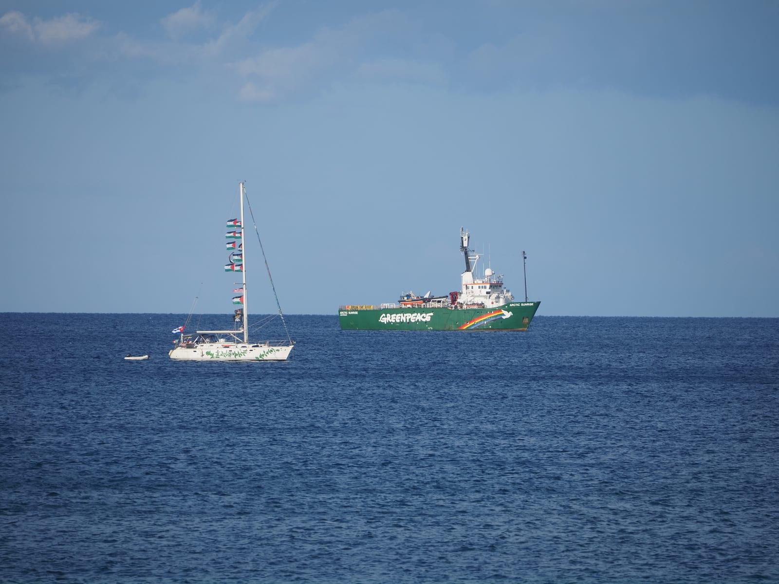 Boats of the Gaza flotilla moored at Ierapetra, Crete, May 2026