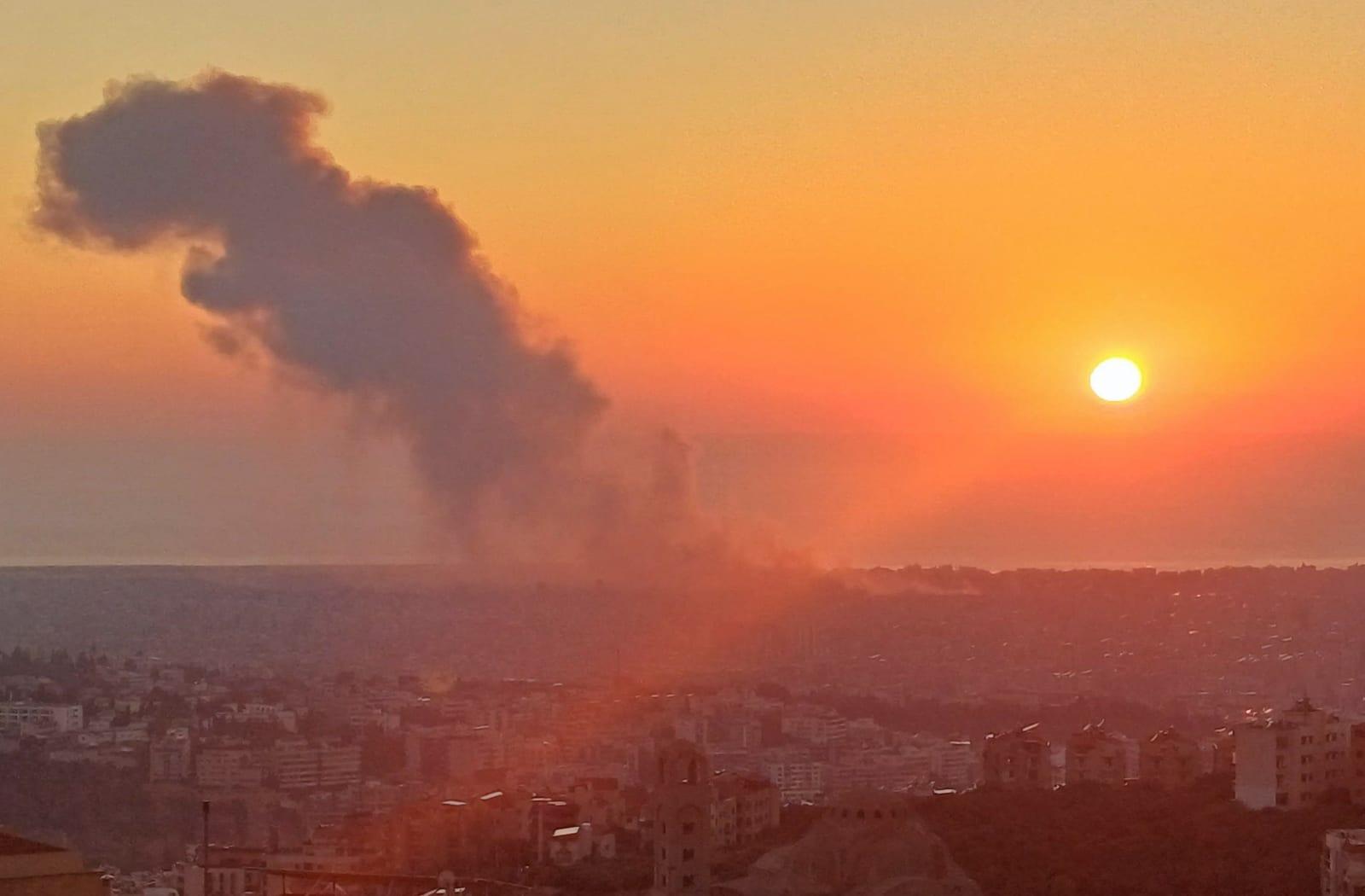 Smoke over Beirut's southern suburbs after an Israeli airstrike, September 2024