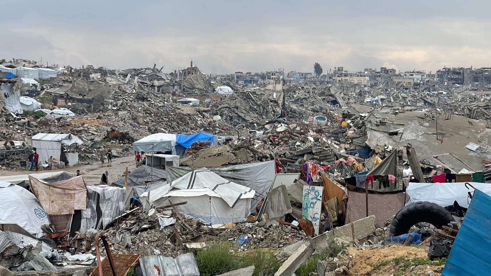 Destroyed homes in Beit Lahia, northern Gaza, February 2025
