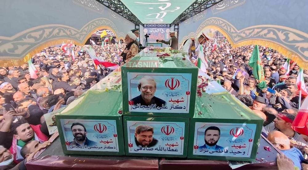 Iran Holds Funerals for Larijani and Soleimani as 84 Dena Sailors Martyred in Unprovoked Aggression