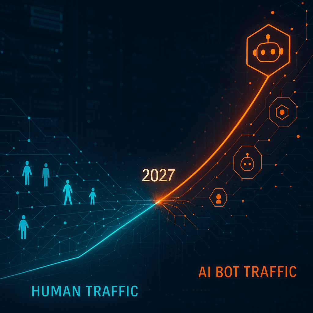 Cloudflare CEO Matthew Prince warns online bot traffic will surpass human traffic by 2027.