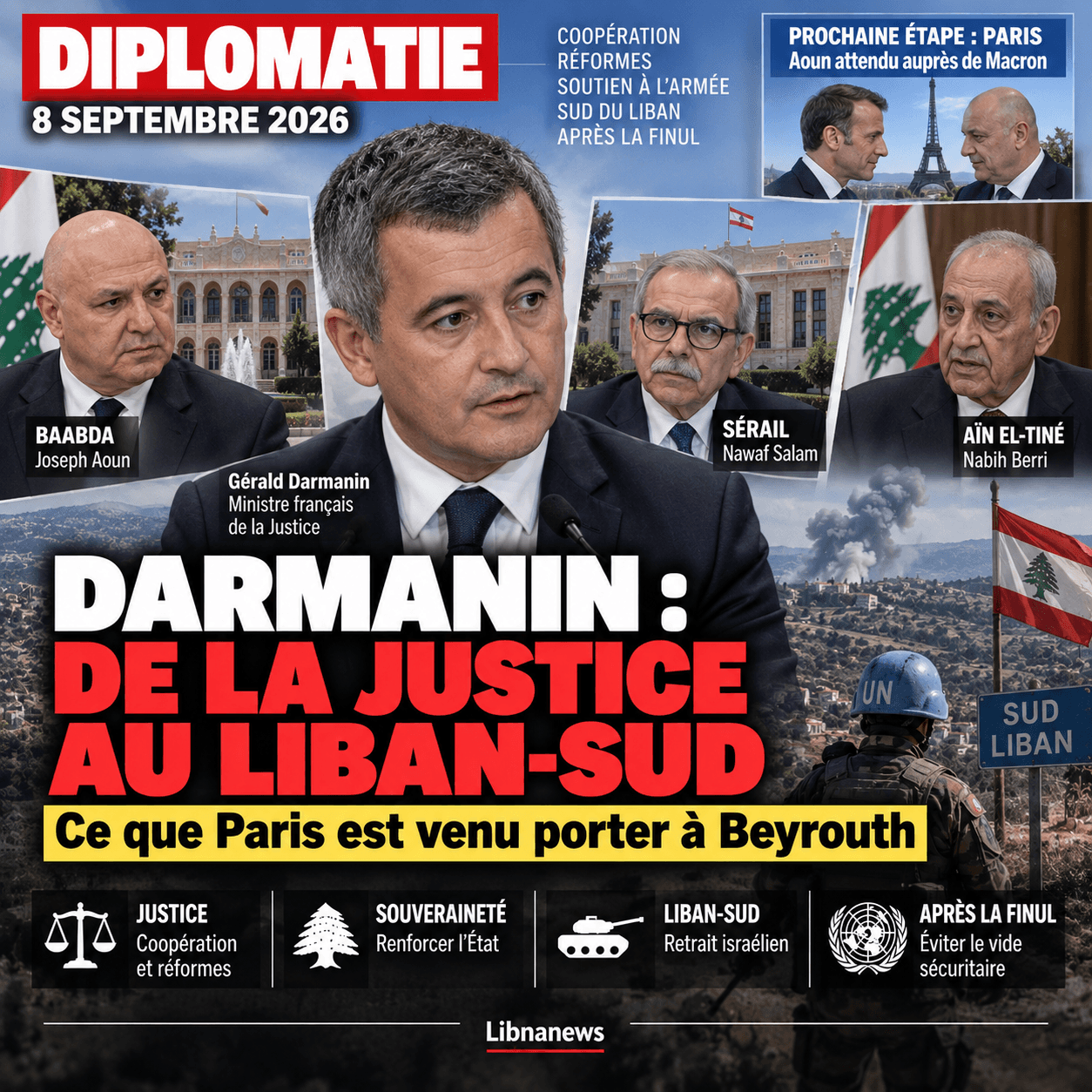 Gérald Darmanin Visits Beirut, Ties France’s Support to Lebanon’s Judicial Reform and Sovereignty