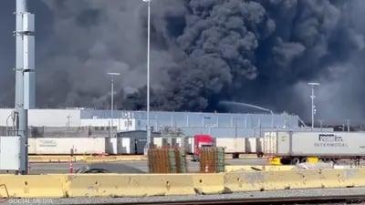 Los Angeles Fire Department Battles Boyle Heights Cold-Storage Warehouse Fire, Smoke Spreads Across Region