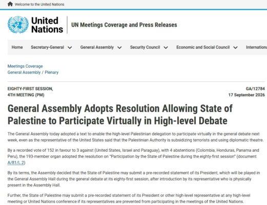 UN General Assembly Allows Mahmoud Abbas To Address By Video After U.S. Visa Denial