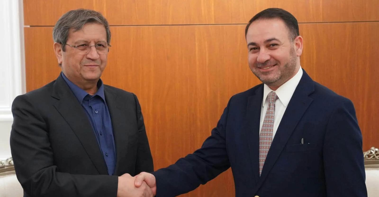 Iran’s Central Bank Governor Abdolnasser Hemmati Meets Iraq’s Trade Minister Mustafa Nizar Al-Ani