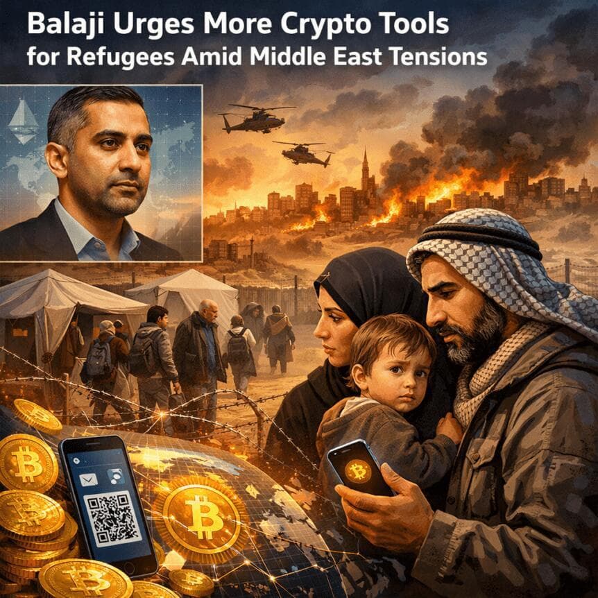 Balaji Srinivasan, former Coinbase CTO, urges crypto tools for refugees amid Middle East tensions