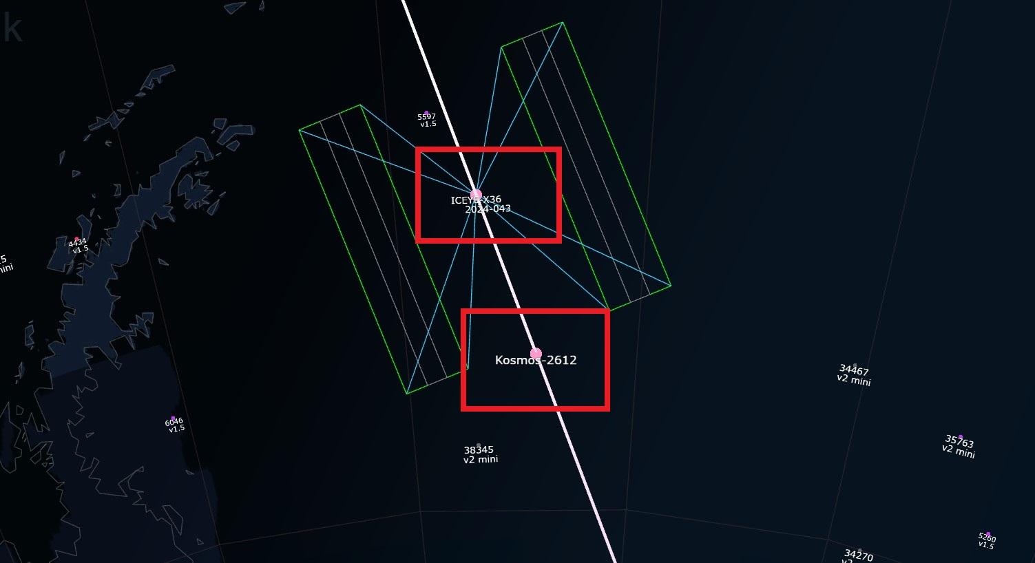 Russia’s Kosmos 2612 Conducts Extreme Proximity Maneuvers Near ICEYE-X36