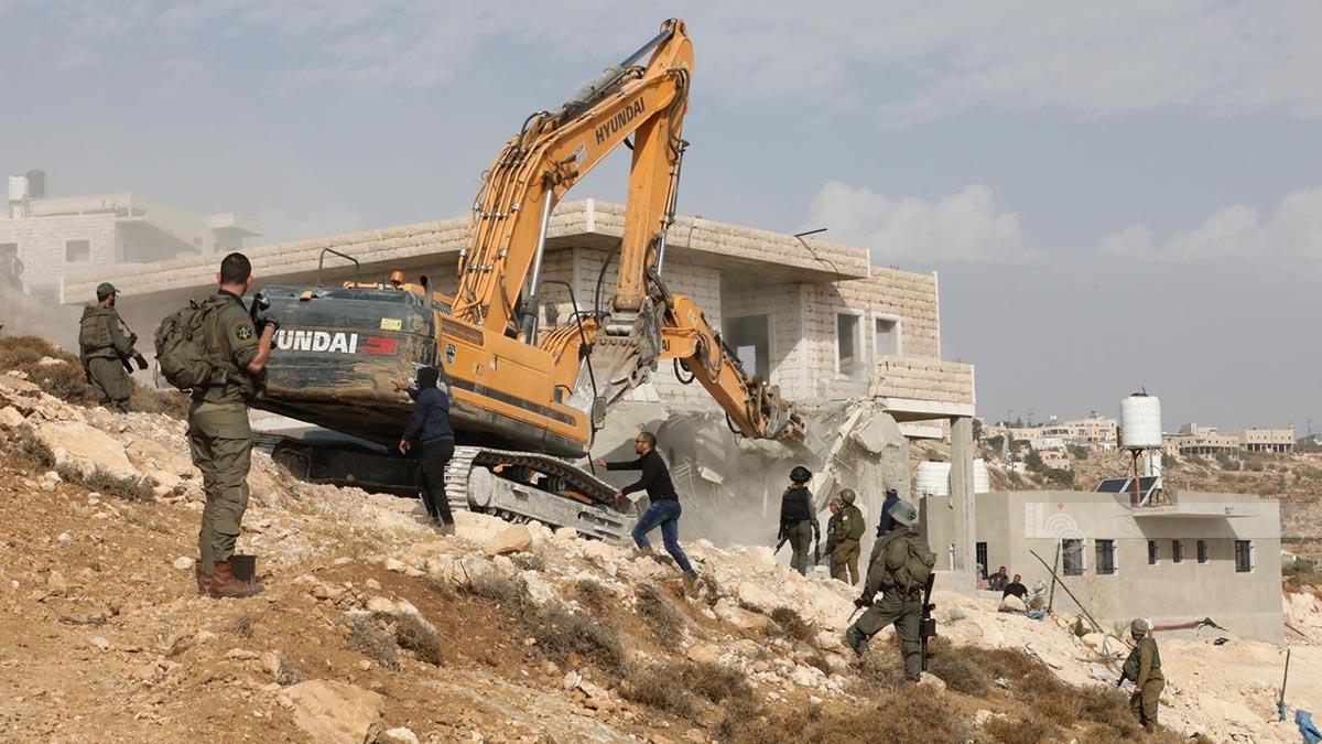 Israeli Forces Demolish Yanon Mixed Basic School in Khirbet Yanon, Northern Occupied West Bank