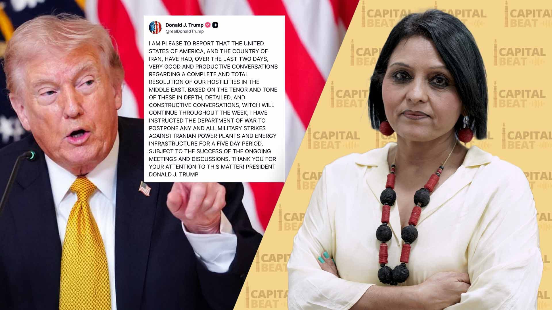 US President Trump Pauses Planned Strikes on Iran's Energy Infrastructure for Five Days.