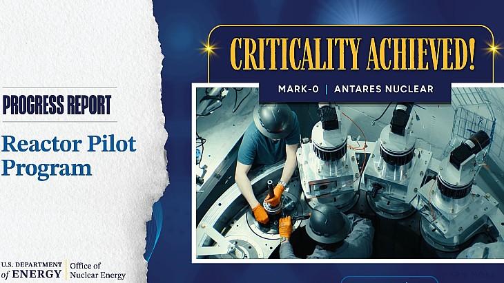 Antares Mark-0 Microreactor Reaches Zero-Power Criticality at Idaho National Laboratory Under DOE Pilot Program