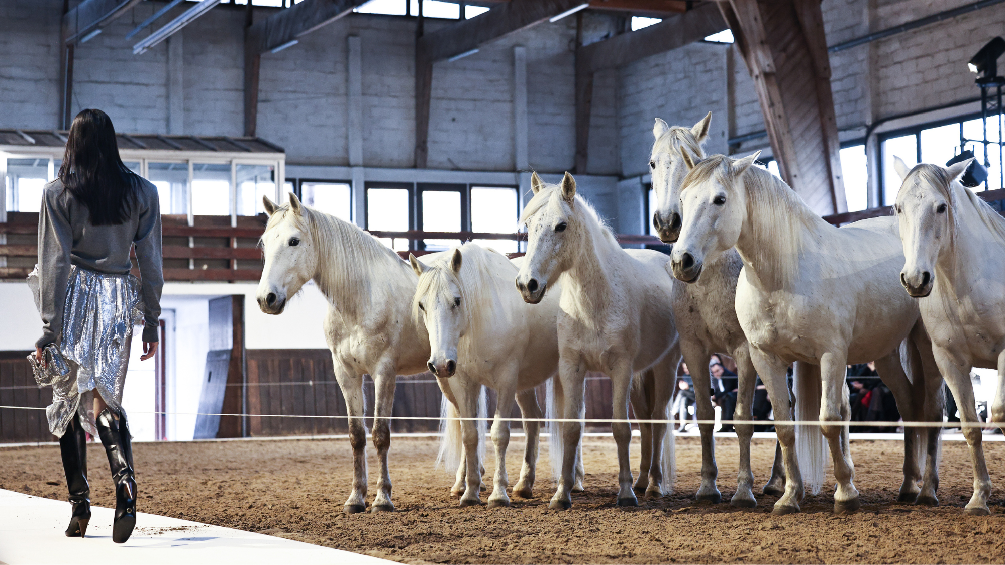 Stella McCartney Stages Equestrian Spectacle With Horses Under Glass at Paris Fashion Week