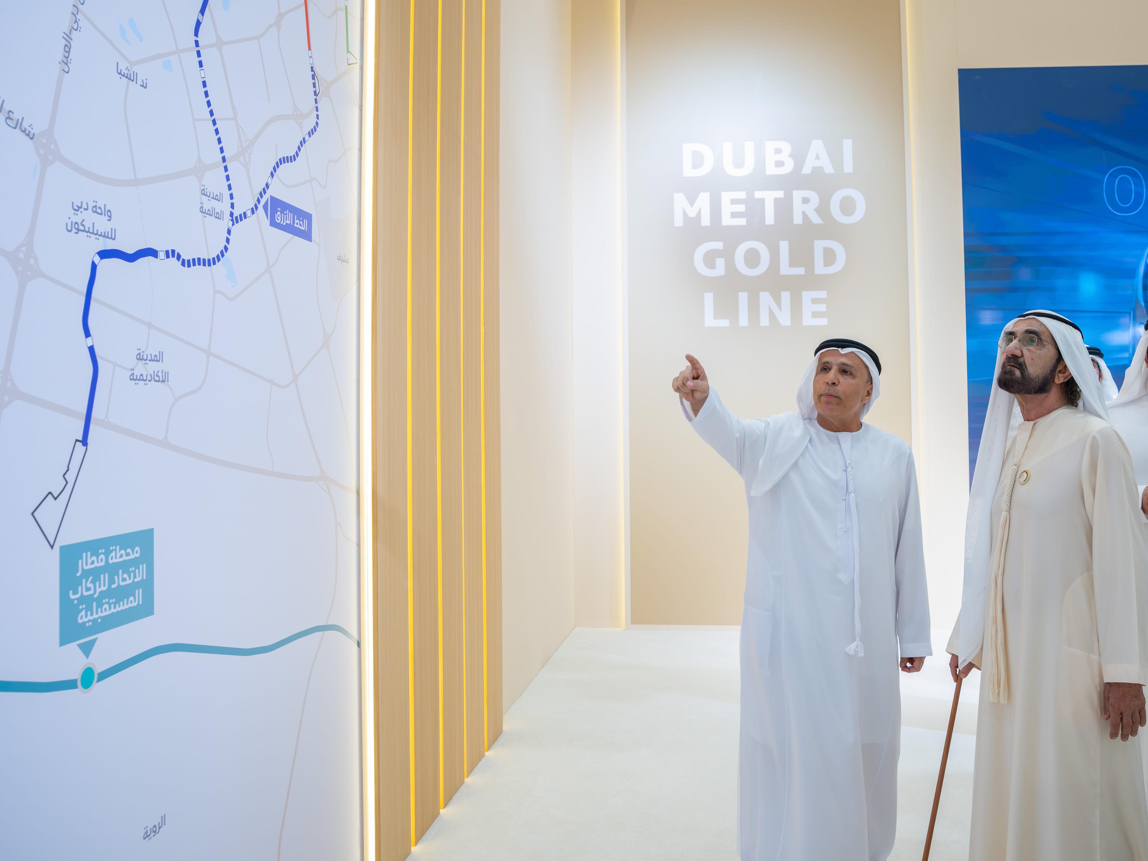 Sheikh Mohammed bin Rashid Unveils Dubai Metro Gold Line, Dh34 Billion Underground Project