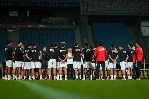 Egypt Coach Hossam Hassan Leads Training For South Africa Friendly At Cairo International Stadium