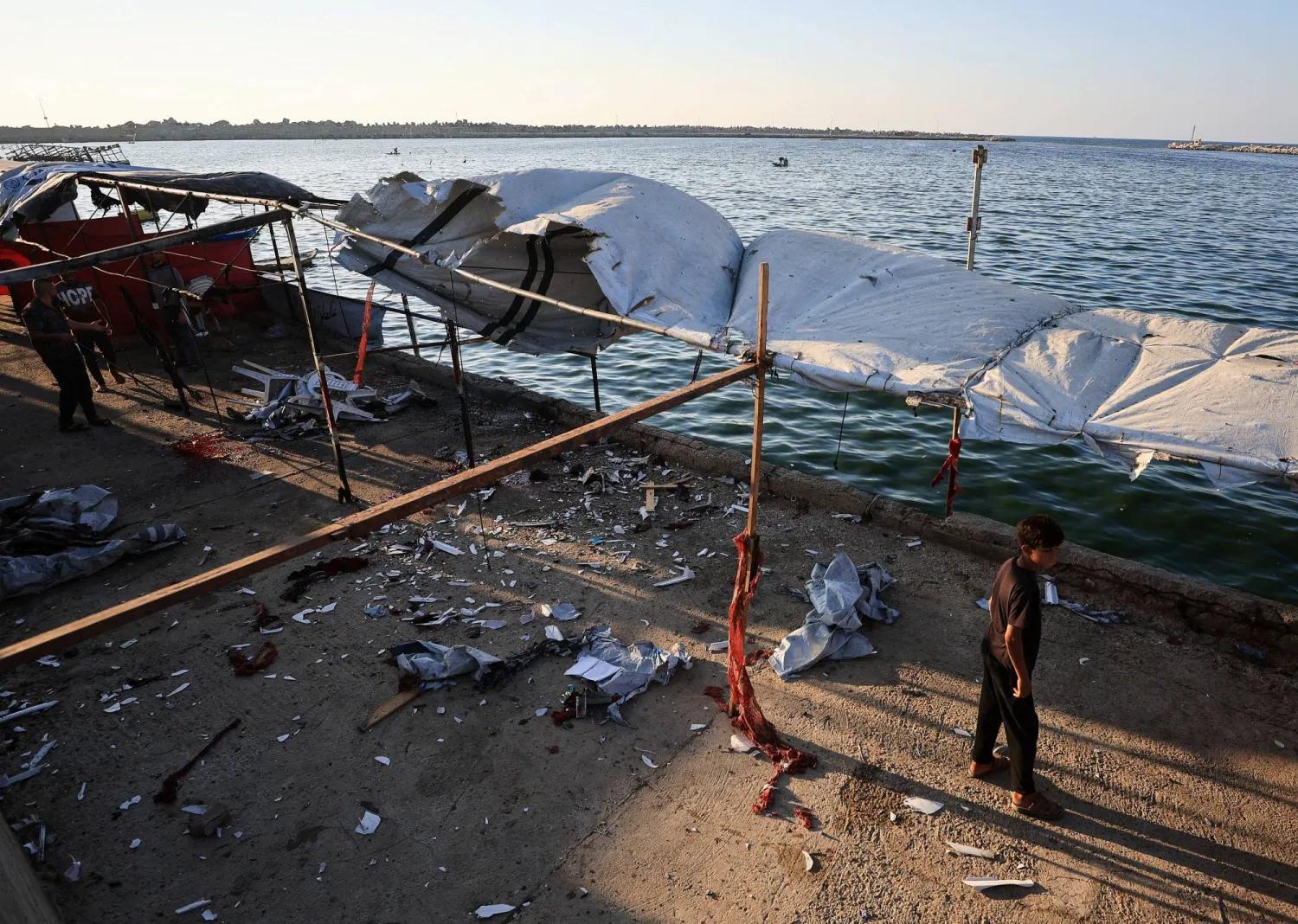 Israeli Airstrike Kills Six Palestinians at Gaza City Cafe Harbor