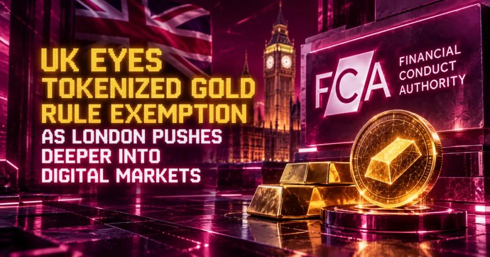 UK FCA Prepares Bespoke Rules for Tokenised Gold With Treasury and Bank of England