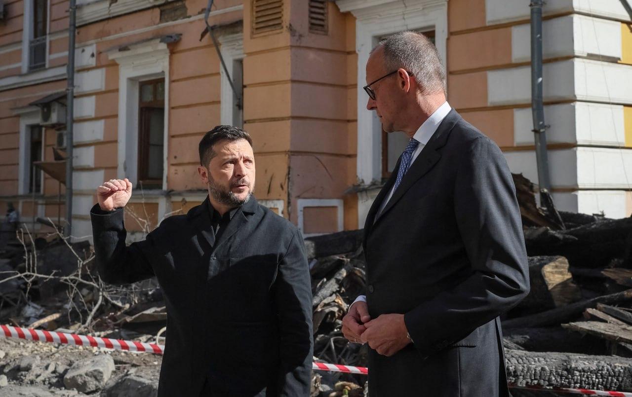 Friedrich Merz Arrives In Kyiv As Russia Strikes Northern Bridge, Urges Putin To Stop War