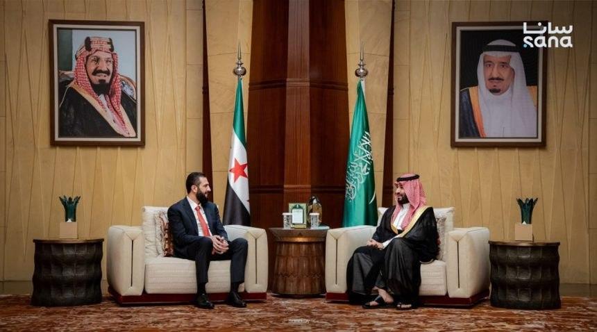 Syrian President Ahmed Al-Sharaa Meets Saudi Crown Prince Mohammad bin Salman in Riyadh