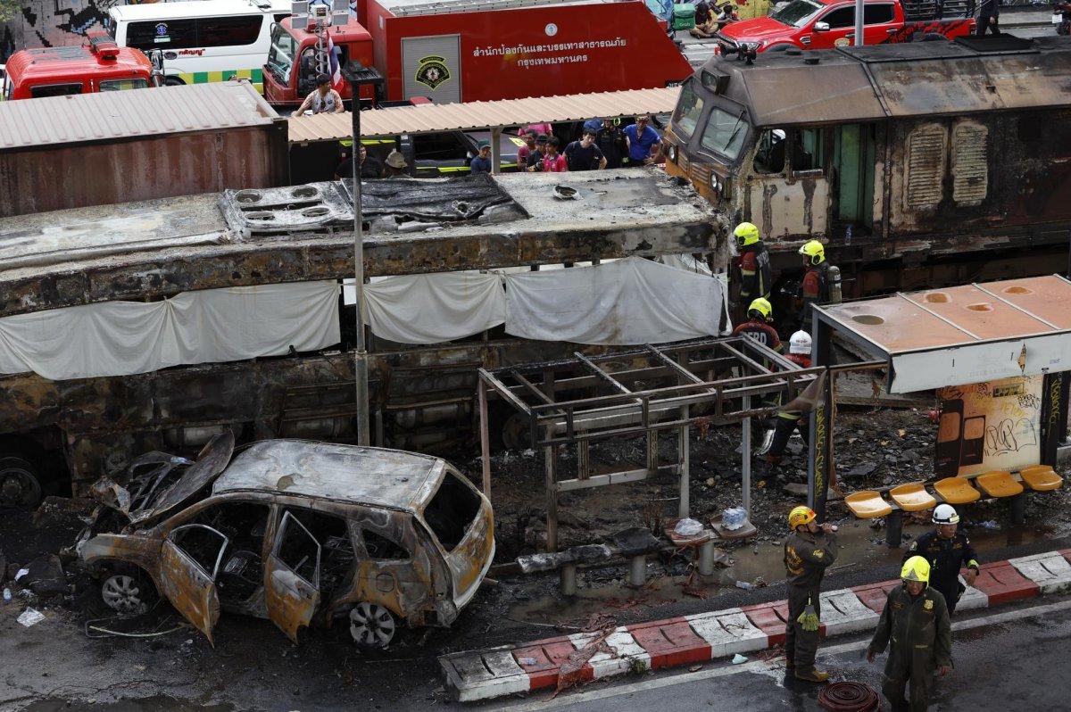 Freight Train Strikes Public Bus Near Makkasan Station in Bangkok, Killing Eight