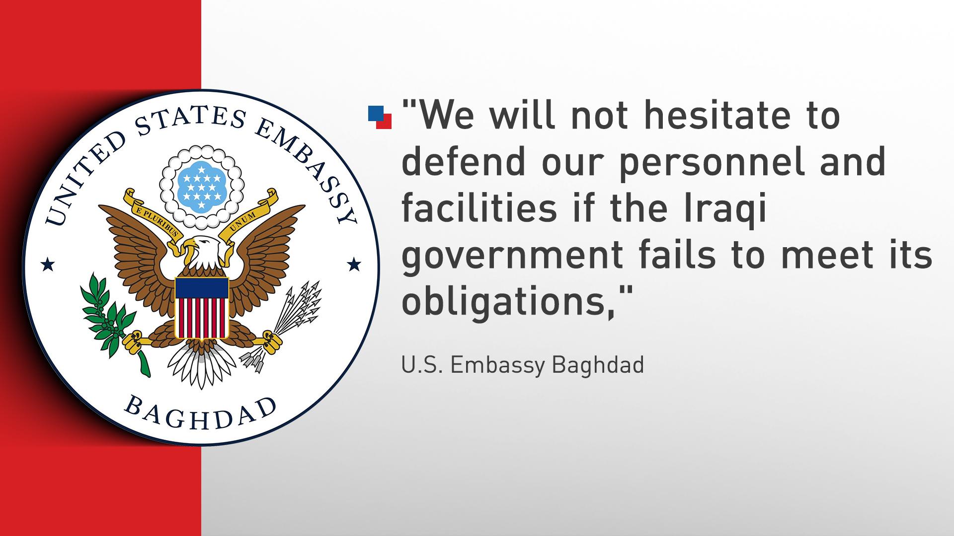 U.S. Condemns Attacks on Diplomatic Facilities in Iraq, Offers $3 Million Reward