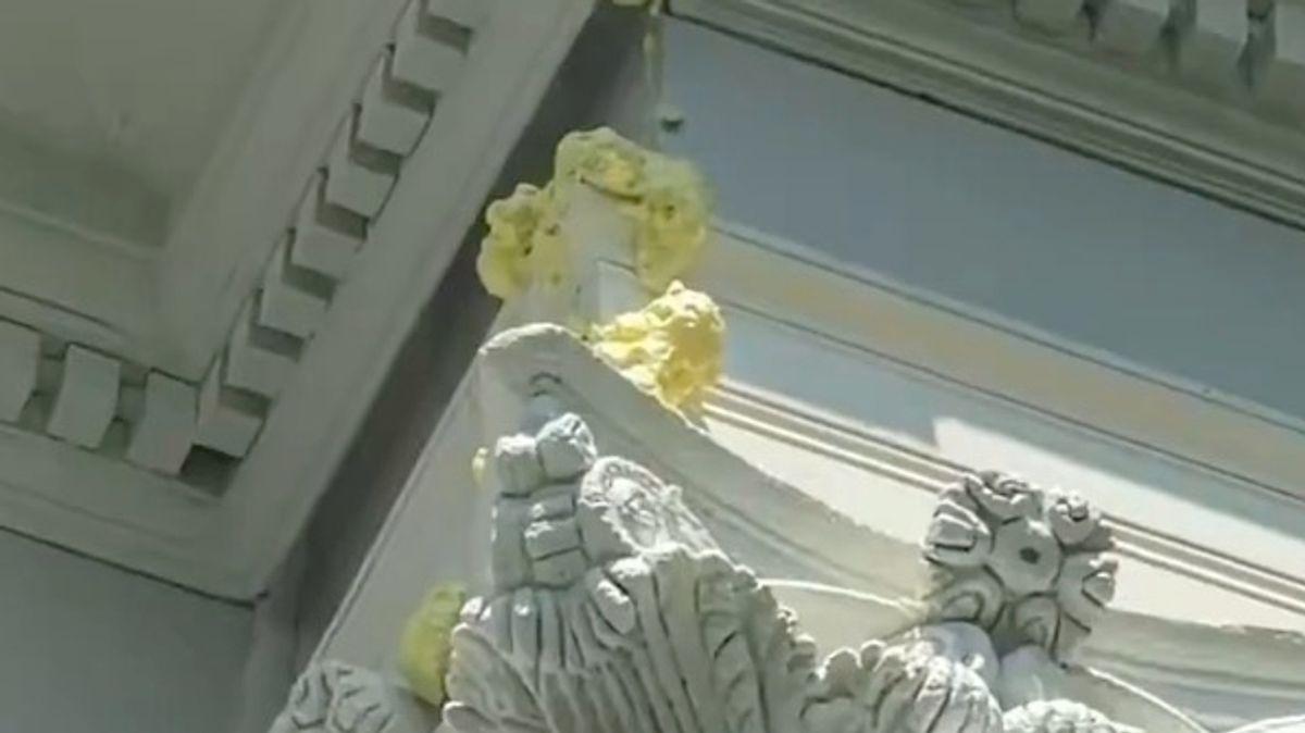 Great American State Fair Triumphal Arch Oozes Yellow Substance in Washington Heat