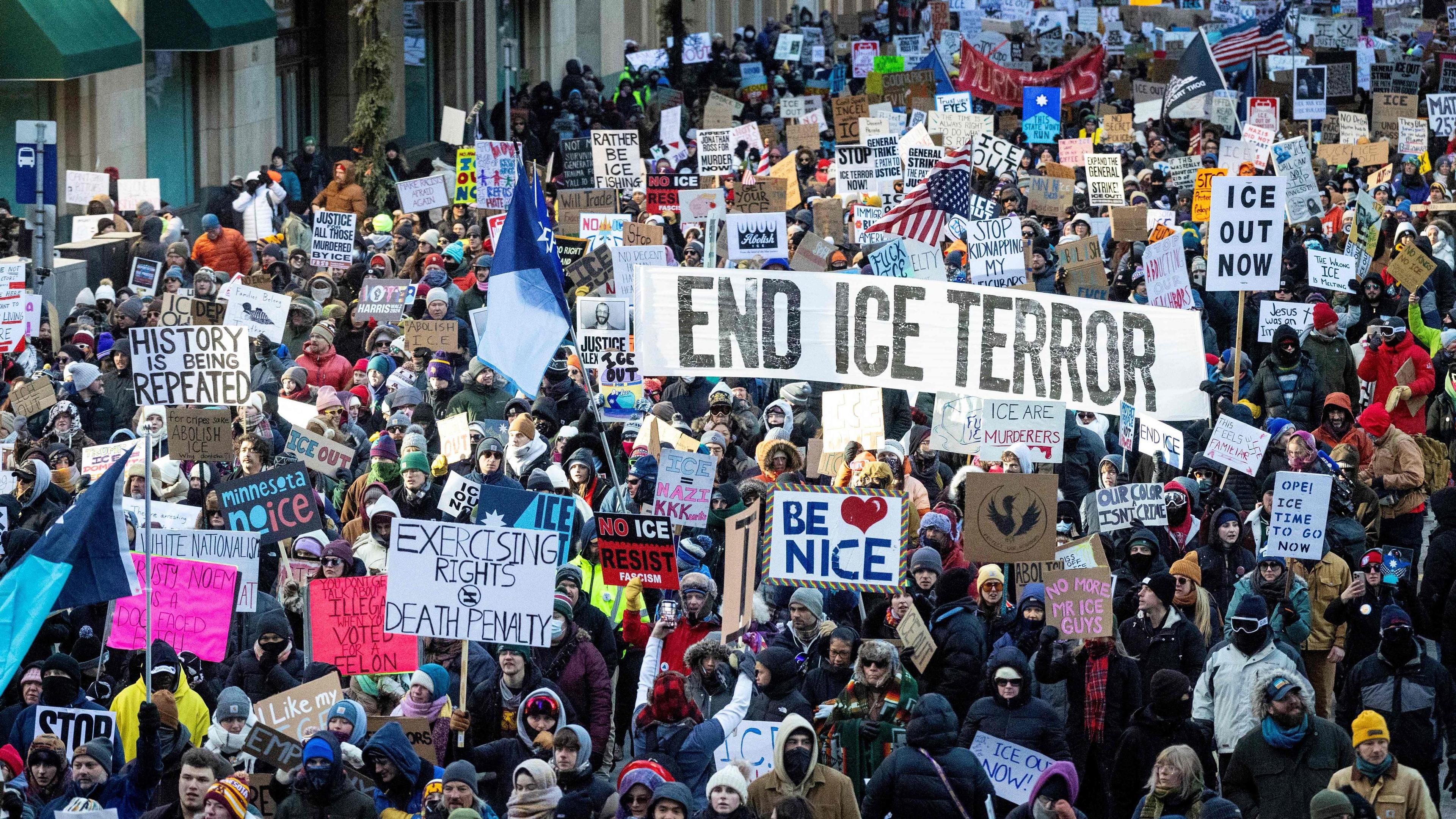 Thousands Protest ICE Across Minneapolis And New York After Renée Good And Alex Pretti Deaths