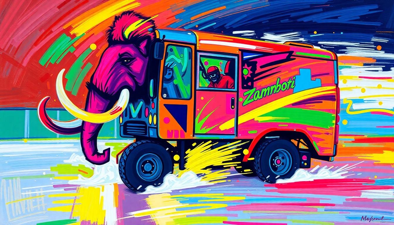 Utah Mammoth Unveil Zammoth: Rideable Ice Machine From 2002 Olympics