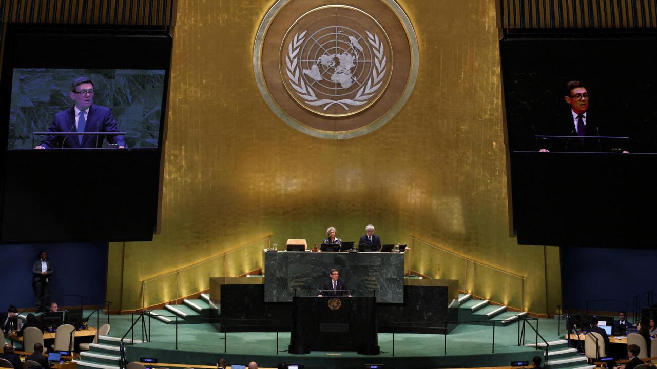 Pro-Palestinian Protesters Rally Outside United Nations Ahead of Benjamin Netanyahu UN Address