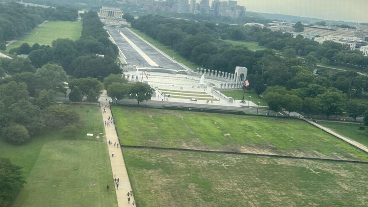 Donald Trump Blames Vandals for Damaged Grass on National Mall Near World War II Memorial