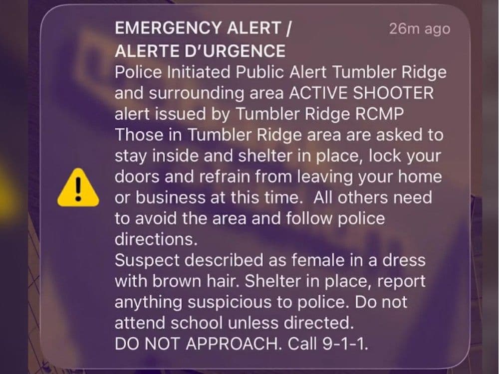 Female Shooter Kills At Least Nine at Tumbler Ridge School and Home, Then Kills Herself