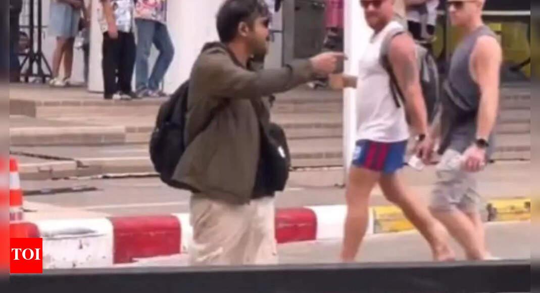 Indian Man Threatens Bangkok Crowd with Gun-Shaped Lighter and Abuses Bystanders