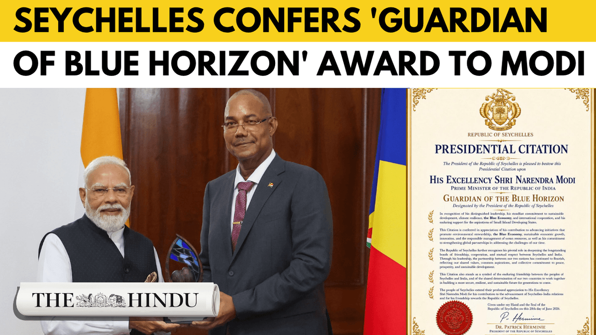 Narendra Modi Receives Seychelles ‘Guardian Of The Blue Horizon’ During State Visit