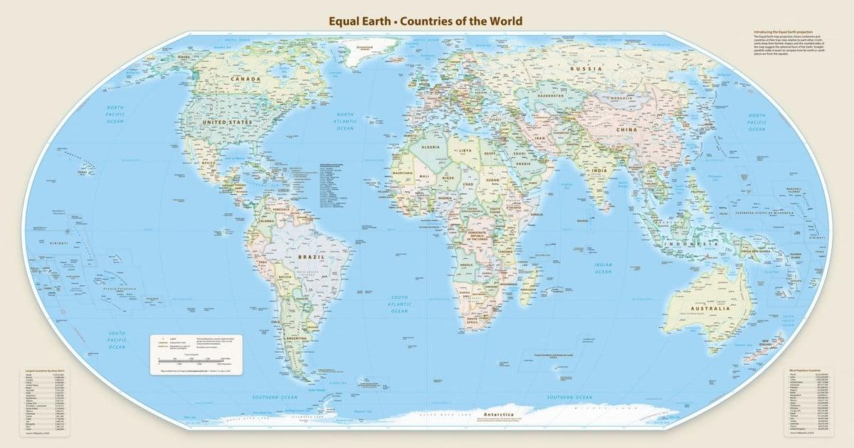 UN General Assembly Votes 164-1 To Replace Mercator Map With Equal Earth Projection