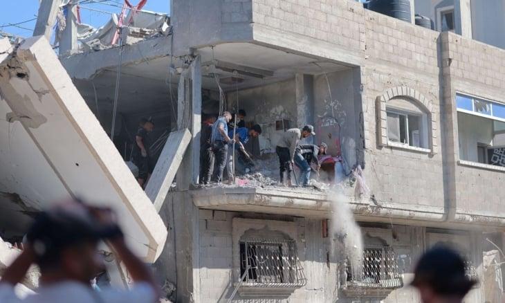 Israeli Air Attack Hits Gaza City Tent Camp, Killing At Least Seven