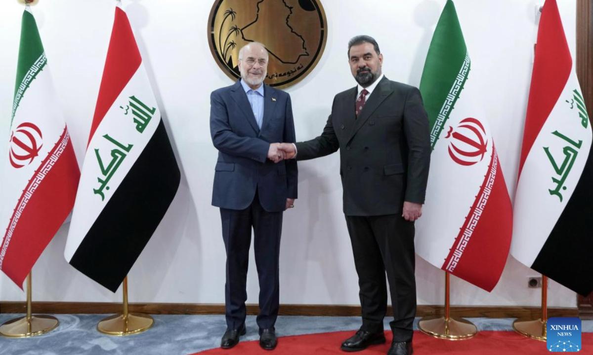 Iraqi Leaders Meet Iranian Parliament Speaker Mohammad Bagher Ghalibaf in Baghdad Over Ties