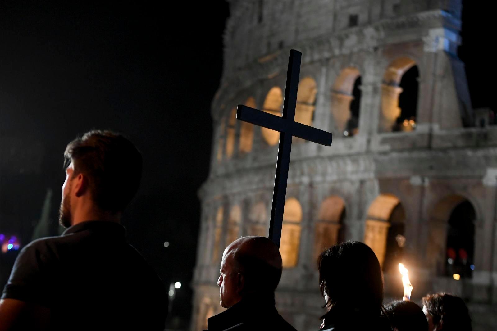 Pope Leo XIV Carries Cross Through All 14 Stations At Colosseum On First Good Friday