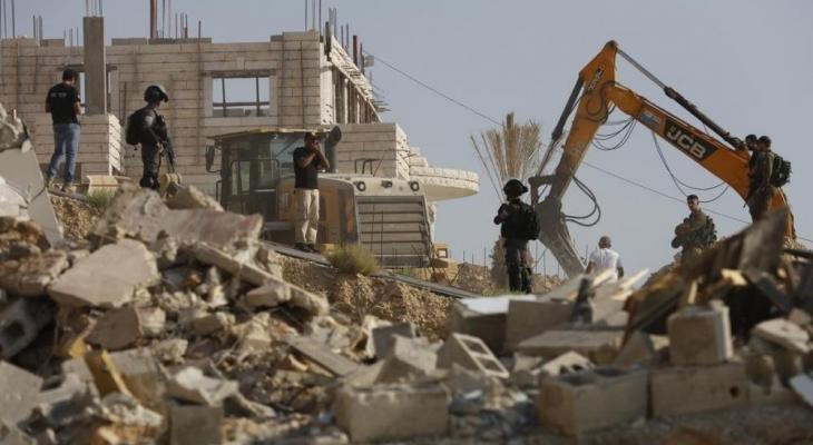 Israeli Forces Demolish Osama Issa Musaif Home Near Yatta East of Hebron