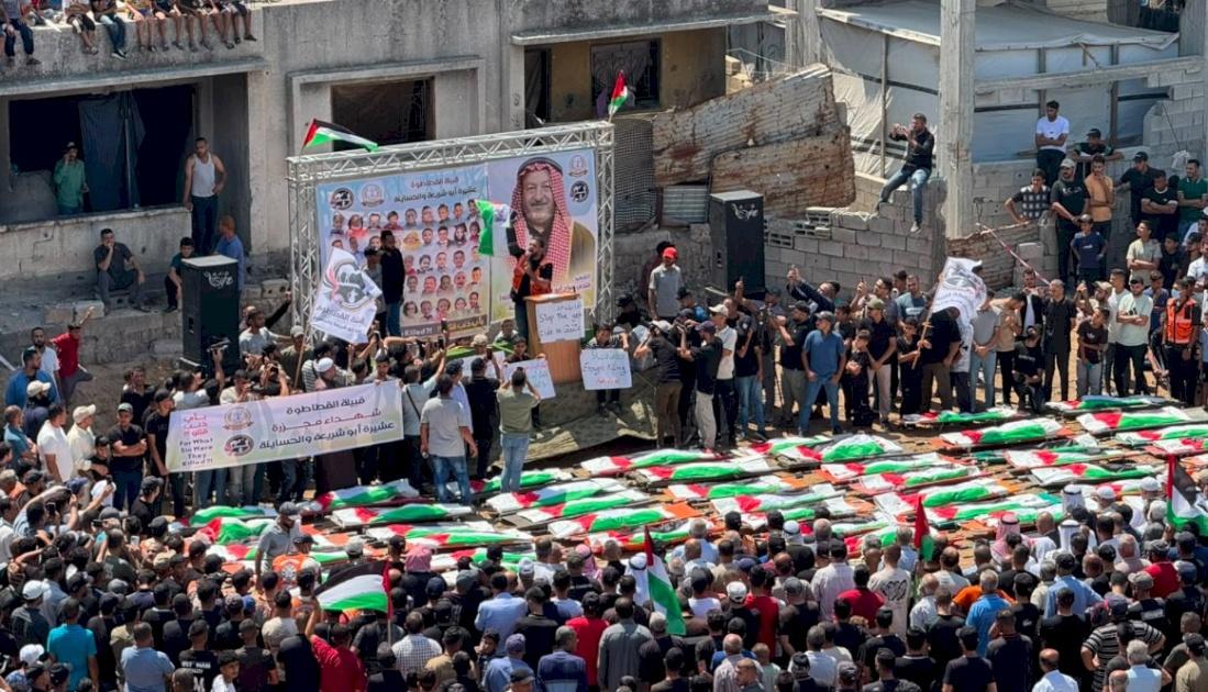 Gaza Holds Mass Funeral for 112 Palestinians Killed in Israeli Sabra Strikes