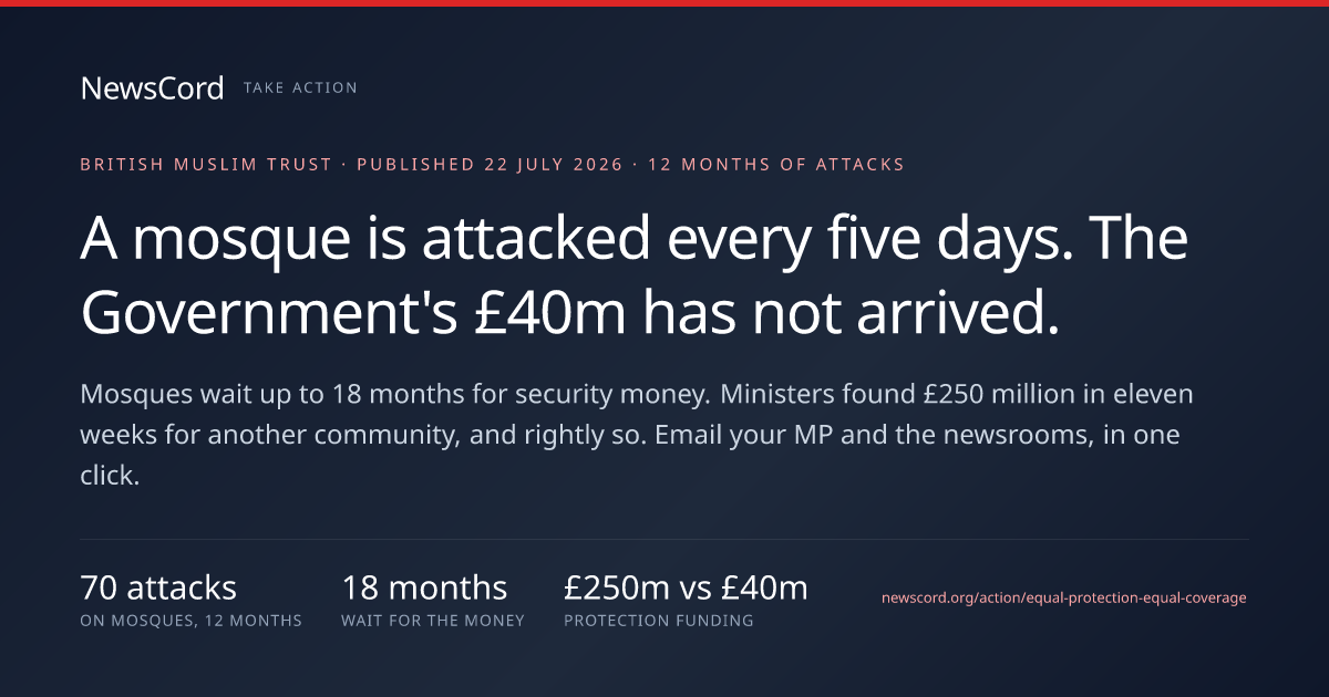 A Mosque Is Attacked in Britain Every Five Days. The Government's £40m ...