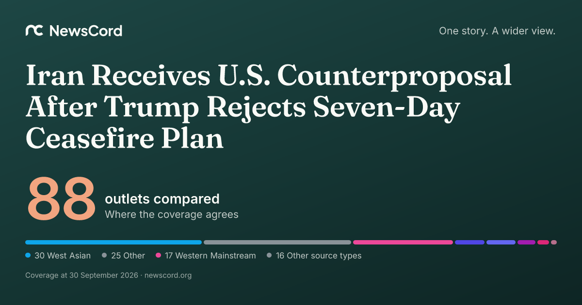 Iran Receives U.S. Counterproposal After Trump Rejects Seven-Day ...