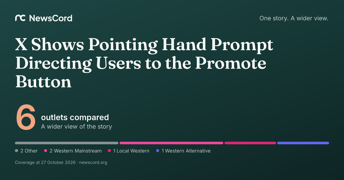 X Shows Pointing Hand Prompt Directing Users to the Promote Button: how 6 outlets framed it