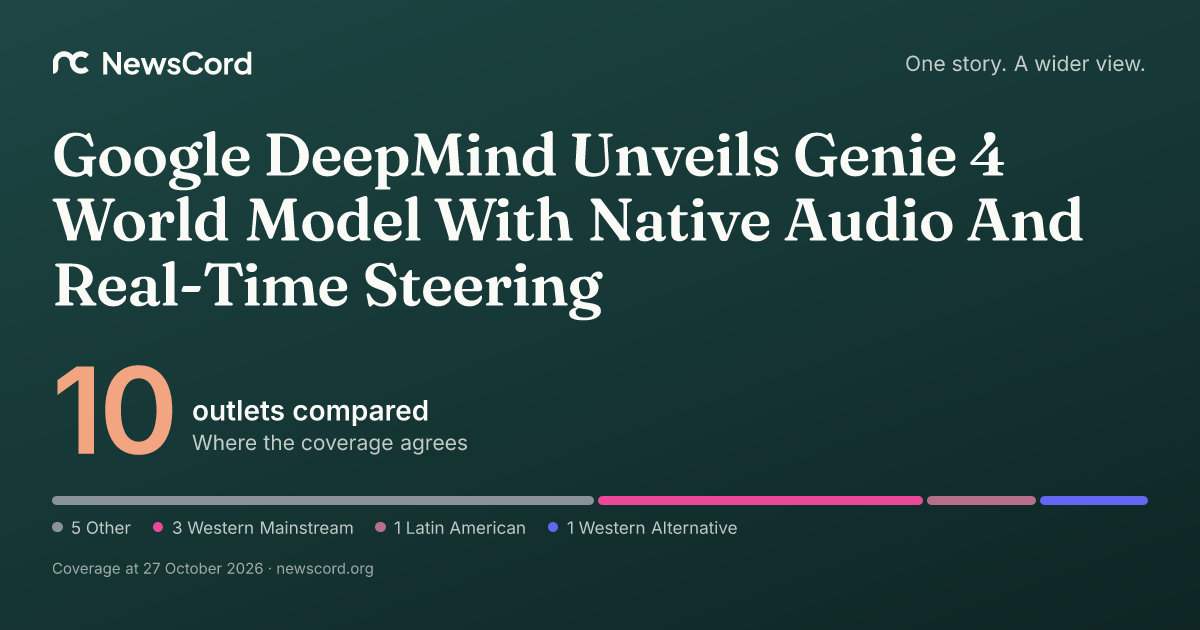 Google DeepMind Unveils Genie 4 World Model With Native Audio And Real-Time Steering: 10 outlets compared